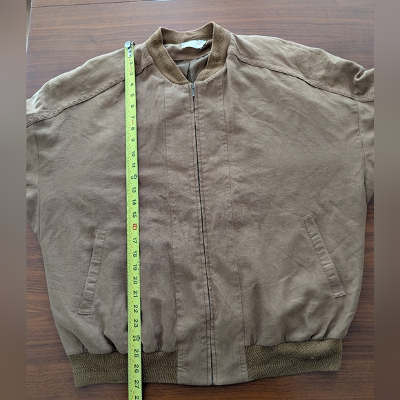 Vintage Andrews Inc Glendora Microfiber Bomber Jacket Size Large Golden Brown - Picture 9 of 9